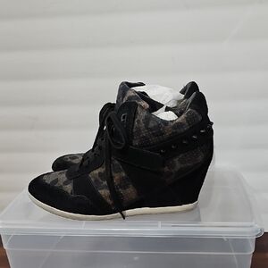 Ash Black and Brown Wedge Sneakers